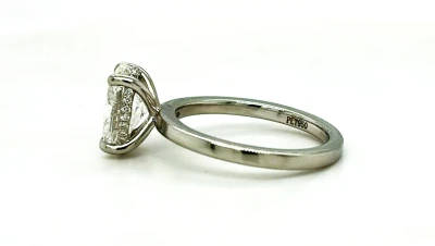 2.17ct Lab Grown Diamond & Platinum Solitaire Ring with HIDDEN HALO 5.6g