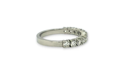 1.00ct Natural Diamond & Platinum (50% Set) Wedding/Eternity Band 4.7g