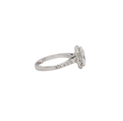 3.41ctDiamond & Platinum Halo Solitaire Ring 6.2g