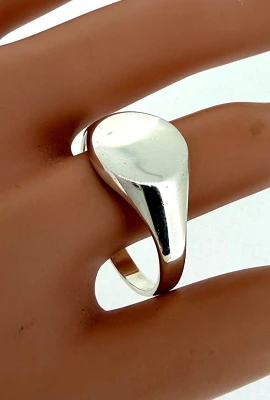 Sterling Silver Round Signet Ring 5.1g