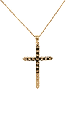 1.22ct Lab Grown Diamond & 9ct Gold Cross Pendant (37 x 20.5mm) 1.86g