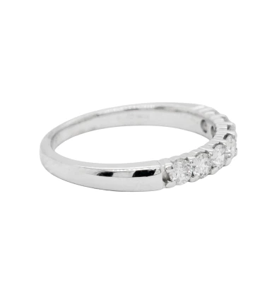 0.55ct Diamond & 18ct White Gold Half Eternity/Band 3.2g