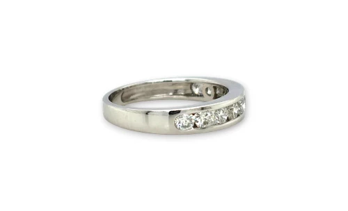 0.75ct Natural Diamond & 18ct White Gold 4.0mm Eternity/Wedding Band 2.8g