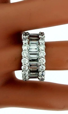 4.16ct Diamond & 18ct White Gold 3 Tier Band 10.1g