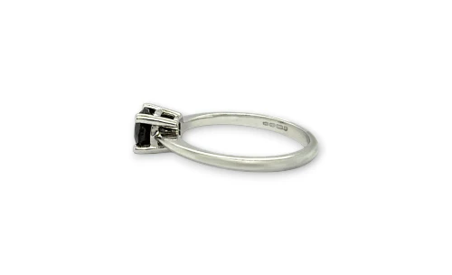 0.65ct Natural Black Diamond & 9ct White Gold Solitaire Ring 2.14g