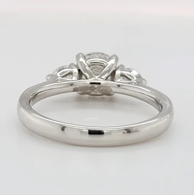 1.34ct Lab Grown Diamond & Platinum Trilogy Ring 5.6g Size M