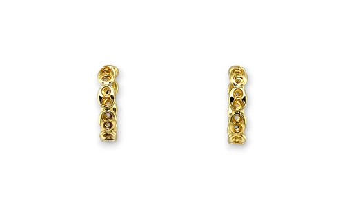 9ct Gold Coffee 20mm Bean Hoop Earrings 2.3g