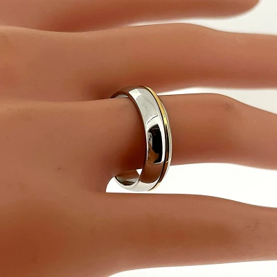 Platinum & 18ct Gold 5.8mm Courted Wedding Band -9.8g