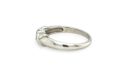 0.44ct Natural Diamond & 18ct White Gold Dress/Solitaire Ring 4.4g
