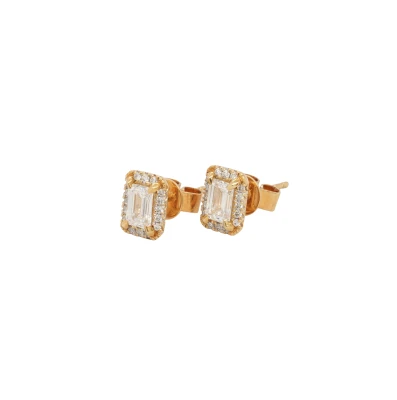 1.20ct Diamond & 18ct Gold Halo Stud Earrings 3.4g (8.7mm x 6.5mm)