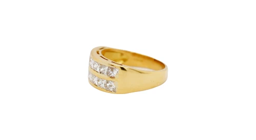 1.50ct Diamond & 18ct Gold 2 Row Eternity/Wedding Band 7.9g