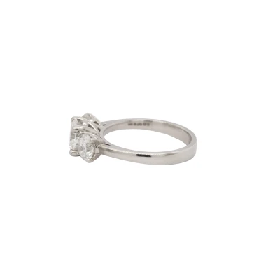 2.06ct Lab Grown Diamond & Platinum Trilogy Ring 5.6g Size: L