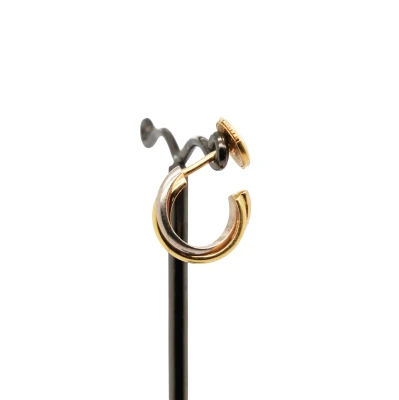 18ct Yellow/Rose & White Gold Hoop Earrings by CARTIER 5.07g