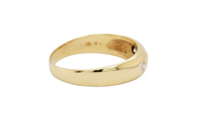 0.50ct Natural Diamond & 14ct Gold Gents Trilogy Ring 5.5g
