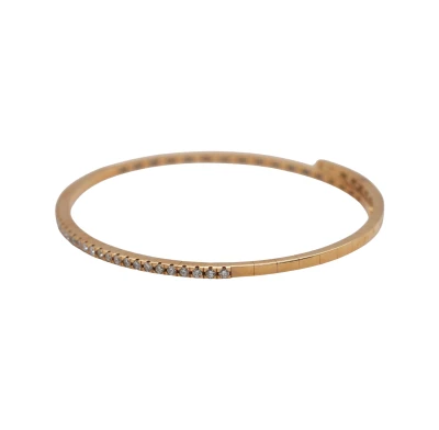 0.53ct Natural Diamond & 18ct Gold Twist/Flex Bangle 8g