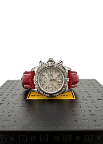 Breitling 39mm Cockpit Automatic -Diamond Bezel (2011 Box & Papers) Stainless Steel & Leather - Model: A13358