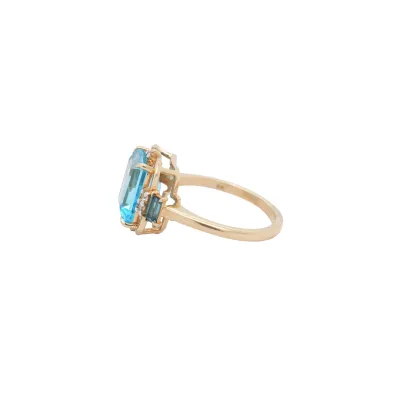 6.00ct Topaz & 9ct Gold Dress Ring 3.7g