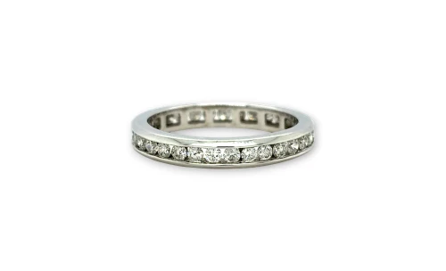 1.00ct Natural Diamond & 9ct White Gold Full Band 2.5g