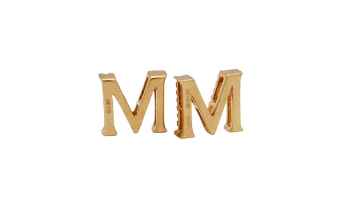 0.13ct Natural Diamond & 18ct Gold -Initial M - Pendant ( 11.00 x 12.3mm) 2.11g
