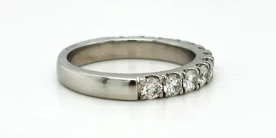 0.97ct Diamond & Platinum 3.0mm Eternity/Wedding Band 5.1g