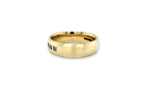 0.06ct Natural Diamond & 9ct Gold 6mm Slight Court Wedding Band 7.20g