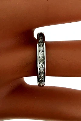 0.25ct Diamond & 18ct White Gold Half Channel set Band 2.1g