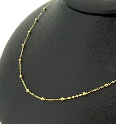 9ct Gold 1.8mm Fancy Ball Chain 16 Inch