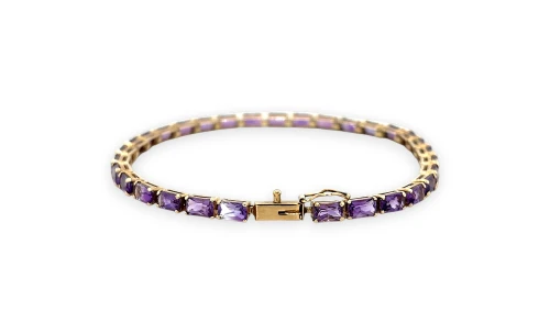 5.00ct Amethyst & 9ct Gold Bracelet 7.5Inch 5.56g