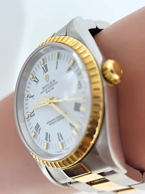 Rolex 34mm Oyster Perpetual Date- 18ct Gold & Stainless Steel 1995 Box & Papers Model: 15223