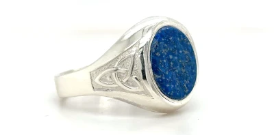 Sterling Silver & Lapis Lazuli Signet Ring 6.8g