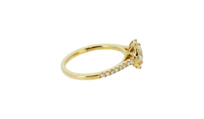 0.89ct Lab Grown Diamond & 9ct Gold Halo Solitaire Ring 2.4g Size:K