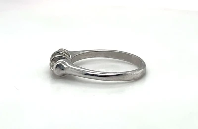 0.50ct Natural Diamond & 18ct White Gold Trilogy Ring 4.1g