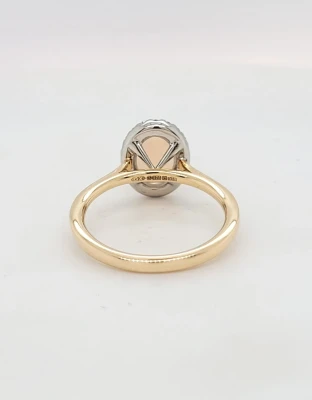 0.70ct Opal & Diamond Halo Solitaire Ring - 9ct Gold 3.3g