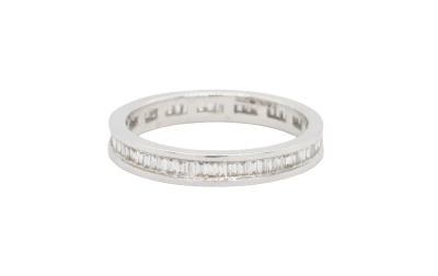 0.80ct Natural Diamond & 18ct White Gold 3.5mm Full Band 4.3g