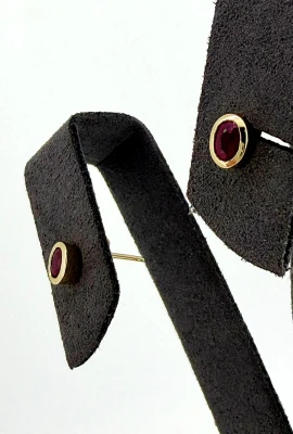 0.60ct Ruby & 9ct Gold Stud Earrings 0.9g