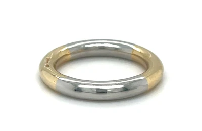 Platinum & 9ct Gold 3.5mm BESPOKE Halo Wedding Band 9.8g