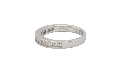 0.53ct Natural Diamond & Platinum 3.3mm Eternity/Wedding Band 5.7g