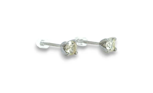 0.50ct Natural Diamond 9ct White Gold 4.3mm Stud Earrings 1.04g