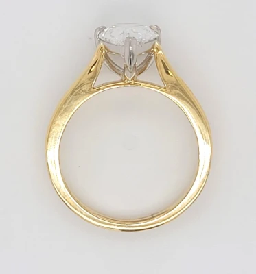 2.16ct Lab Grown Diamond & 18ct Gold Pear Cut Solitaire 4.8g Size:M
