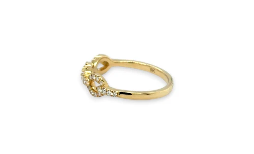 0.20ct Natural Diamond & 9ct Gold 5.0mm Link Dress Ring 1.83g