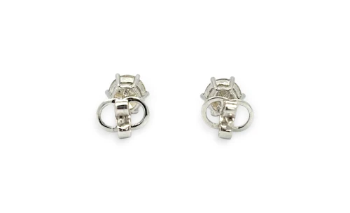 1.82ct Natural Diamond & 18ct White Gold 6.3mm Stud Earrings 1.9g