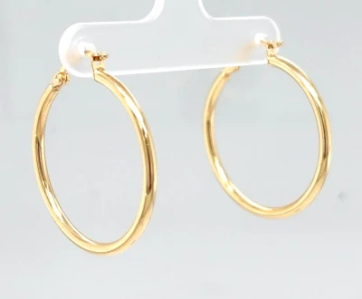 9ct Gold (29mm x 2.2mm) Hoop Earrings 1.2g