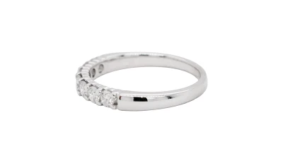 0.55ct Diamond & 18ct White Gold Half Eternity/Band 3.2g