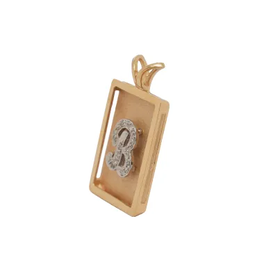 Initial B - 0.10ct Natural Diamond & 14ct Gold Pendant 6.5g