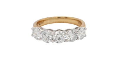 2.01ct Lab Grown Diamond & 9ct Gold 5 Stone Eternity Ring -3.36g
