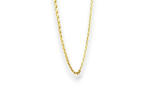 Solid 9ct Gold 1.3mm Diamond Cut Belcher Chain - 20Inch 1.94g