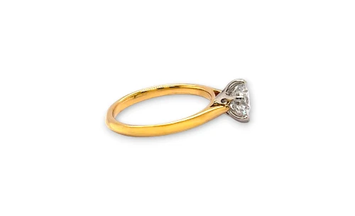1.02ct Lab Grown Diamond & 18ct Gold/Platinum Solitaire Ring 3.34g