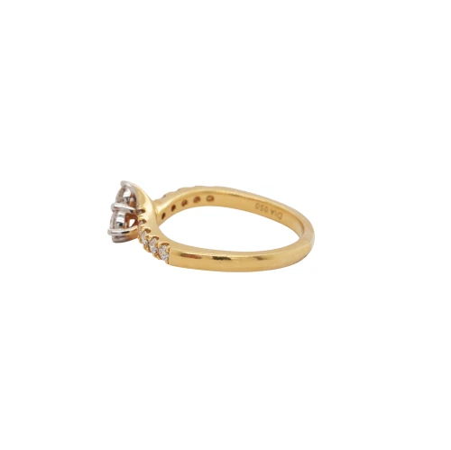 0.50ct Double Diamond & 18ct Gold Solitaire Ring 3.7g Size N