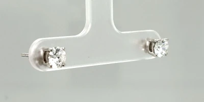 1.00ct Lab Grown Diamond & 9ct White Gold Solitaire Stud Earrings