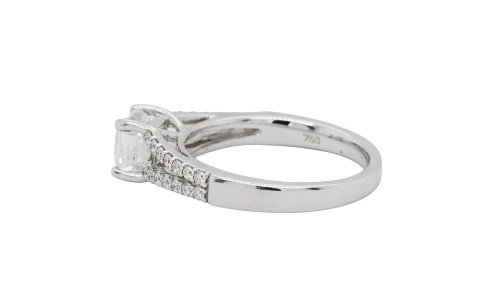 1.57ct Natural Radiant Cut Diamond & 18ct White Gold Solitaire Ring 3.88g